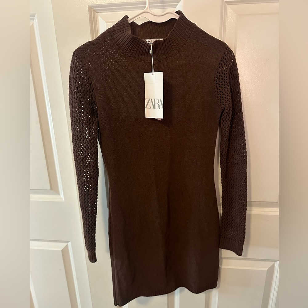 Zara Sweater Dress Brown - Small